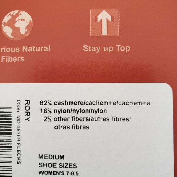 B.Ella 82% Cashmere Crew Socks Flecks Off White Warm Dress Cozy RORY SZ 7-9.5 M - Picture 3 of 3